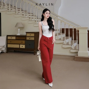 Quần Jean Kaylin Basic ống suông Denim dày dặn, phong cách - Giá 540.000 VND