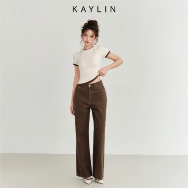 Quần JEAN Kaylin Basic suông denim dày dặn - BST Hè 2.025, giá 560.000
