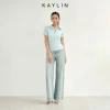 Quần jean Kaylin form suông, denim dày dặn, nút phối Hè 2.025 - Giá 600k