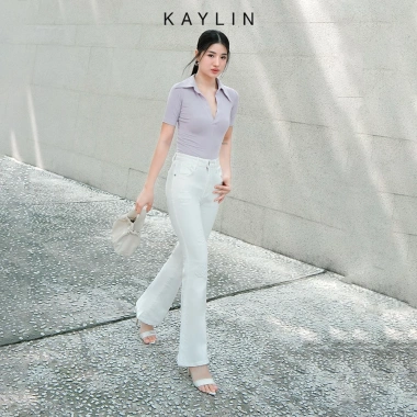 Quần Jean Kaylin họa tiết hoa nổi, form ôm ống loe, denim dày dặn, chỉ 560k Mã N2.334 4