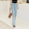 Quần Jean Kaylin họa tiết hoa nổi, form ôm ống loe, denim dày dặn, chỉ 560k Mã N2.334 7