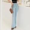Quần Jean Kaylin họa tiết hoa nổi, form ôm ống loe, denim dày dặn, chỉ 560k Mã N2.334 8