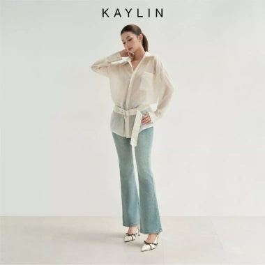 Quần Jean Kaylin ôm ống loe Denim dày dặn - BST Hè 2.025 N2.454, giá ưu đãi 560.000 VND