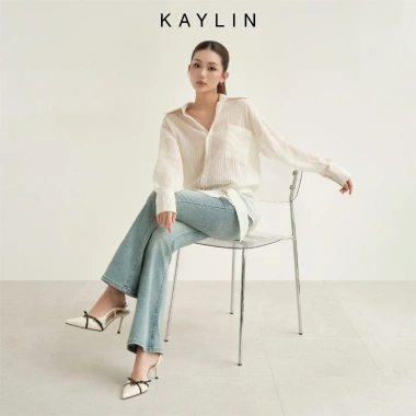 Quần Jean Kaylin ôm ống loe Denim dày dặn - BST Hè 2.025 N2.454, giá ưu đãi 560.000 VND