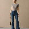 Quần Jean KAYLIN ôm ống loe denim dày dặn, phong cách hiện đại - Giá 610.000