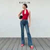 Quần jean KAYLIN ống loe denim dày dặn phong cách basic đường phố - Giá chỉ 520k 2