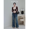 Quần jean Kaylin ống suông denim dày dặn, giá chỉ 600.000đ (giảm từ 720.000đ), phong cách N2.370