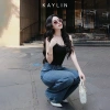 Quần jean Kaylin ống suông denim dày dặn, giá chỉ 600.000đ (giảm từ 720.000đ), phong cách N2.370 4