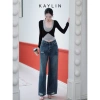 Quần jean Kaylin ống suông denim dày dặn, giá chỉ 600.000đ (giảm từ 720.000đ), phong cách N2.370 5