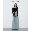 Quần Jean Kaylin ống suông form rộng denim dày dặn phong cách retro đường phố - Giá chỉ 600k 2