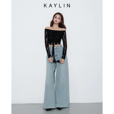 Quần Jean Kaylin ống suông form rộng denim dày dặn phong cách retro đường phố - Giá chỉ 600k