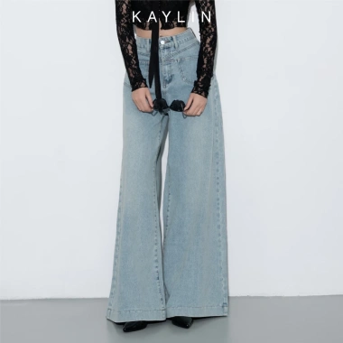 Quần Jean Kaylin ống suông form rộng denim dày dặn phong cách retro đường phố - Giá chỉ 600k 4 Quần Jean Kaylin ống suông form rộng denim dày dặn phong cách retro đường phố - Giá chỉ 600k 4