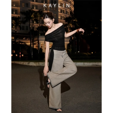 Quần Jean Kaylin Suông Ống Rộng Denim Dày Dặn Retro Thu Đông 2.025 - Giá 600k