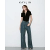 Quần Jean Kaylin Suông Sọc Denim Dày Dặn - Giá 560.000 VNĐ, Phong Cách Trẻ