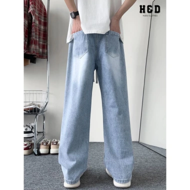 Quần Jean Nam Loang Rách Ống Rộng Suông, Gối Cạp Chun Dây Rút QJ02 H&D - 179k 6 Quần Jean Nam Loang Rách Ống Rộng Suông, Gối Cạp Chun Dây Rút QJ02 H&D - 179k 6