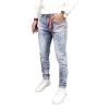 Quần jean nam skinny đen vá da trắng, chất liệu bò cao cấp co dãn 4 chiều QJ319 8