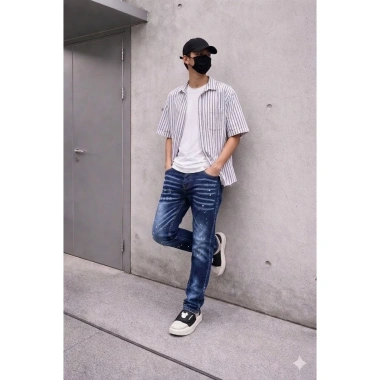 Quần jean nam skinny rách vá da trắng, bò cao cấp co dãn 4 chiều, QJ319 - 199.000 VND 3