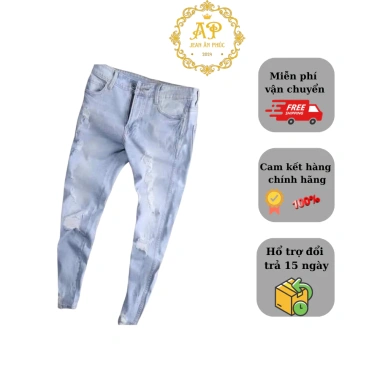 Quần Jean Nam Skinny Xanh Bò Cao Cấp - Rách nhẹ, co giãn 4 chiều, ôm tôn dáng - 158.860₫ Mã QJ06 3