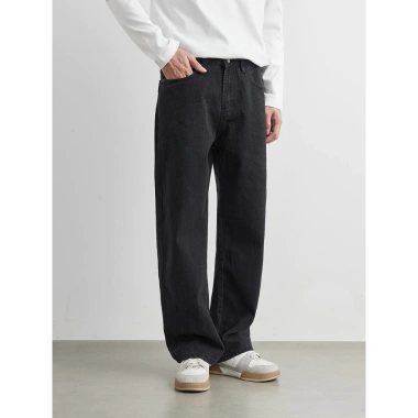 Quần Jean Nam YIZHI Ống Rộng Đen Wash 2.025 - Form Loose Fit Hàn Quốc, 835.000₫