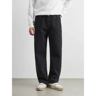 Quần Jean Nam YIZHI Ống Rộng Đen Wash 2.025 - Form Loose Fit Hàn Quốc, 835.000₫