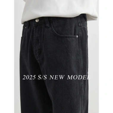 Quần Jean Nam YIZHI Ống Rộng Đen Wash 2.025 - Form Loose Fit Hàn Quốc, 835.000₫