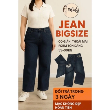 Quần Jean Nữ 2.837 Ống Suông Cạp Cao Co Giãn Túi Thêu CC Lưng Cao HOT2.024 Giá Ưu Đãi 235k