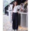 Quần Jean Nữ GUNO Cạp Cao Ống Suông Trơn Màu Đen Giá chỉ 399.000 8