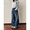 Quần Jean Nữ Ống Rộng Wash Caro Đính Patch Chữ Kim Loại – Streetwear Y2K Giá 315k 9