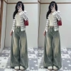 Quần Jean Nữ Ống Siêu Rộng Cạp Cao Hàn Quốc - Tôn Dáng, Denim Bò Mềm, Đầy Đủ Size, Giá 104.500 VND 2