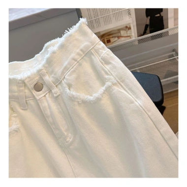 Quần Jean Nữ Thu Đông Nẹp Thẳng Ôm Hơn, Frayed Trọng, Giá ưu đãi 412.992 VND 4