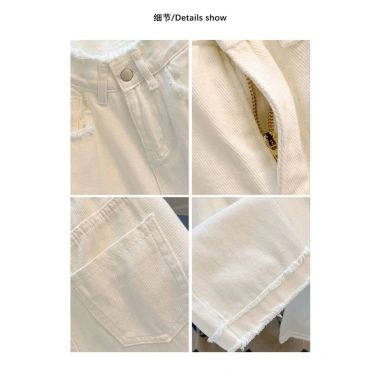 Quần Jean Nữ Thu Đông Nẹp Thẳng Ôm Hơn, Frayed Trọng, Giá ưu đãi 412.992 VND 5
