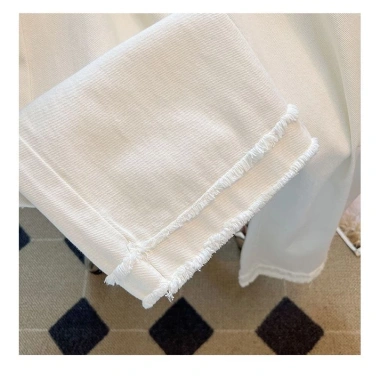 Quần Jean Nữ Thu Đông Nẹp Thẳng Ôm Hơn, Frayed Trọng, Giá ưu đãi 412.992 VND 8