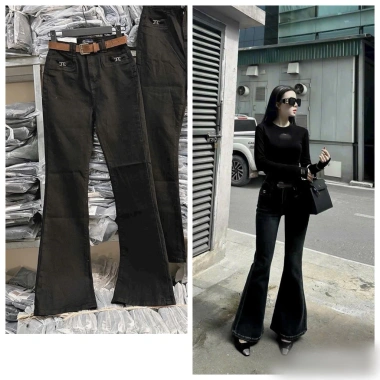 Quần jean ống loe nữ lưng cao, chất denim, túi viền kiểu mới siêu xinh - 229k 9