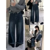 Quần jean ống suông The Limon Qccc và đai jean caro Giá chỉ 415.000 VND 2
