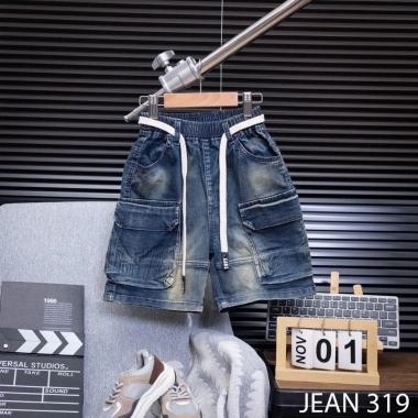 Quần Jean Short Bé Trai Rách Gối Túi Hộp Hàn Quốc - Chất Bò Mềm Mát, Co Giãn, Giá 250k (Giảm từ 310k) 3