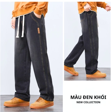 Quần jean suông nam ống rộng cạp chun lưng cao denim dày dặn - Giá chỉ 189k | H&D 2 Quần jean suông nam ống rộng cạp chun lưng cao denim dày dặn - Giá chỉ 189k | H&D 2