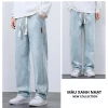 Quần jean suông nam ống rộng cạp chun lưng cao denim dày dặn - Giá chỉ 189k | H&D 4