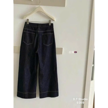 Quần Jean Suông QC Nữ Bacsic Xanh Than - Giá 499.000, giảm 130.000, thoải mái, thời trang 8