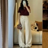 Quần Jean Trắng Nữ Cạp Cao Ống Suông Rộng 28cm - Vải Mềm, Đủ Size, Giá 114k 7