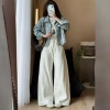 Quần Jean Trắng Nữ Cạp Cao Ống Suông Rộng – Vải mềm, Tôn dáng, Size đầy đủ, Giá 109.000đ 2