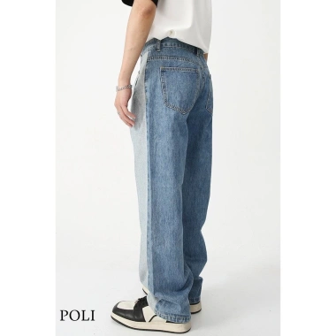Quần jean xanh POLI form rộng thoải mái - Giá 680.000₫, chất mềm, dáng thoáng