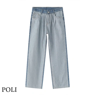 Quần jean xanh POLI form rộng thoải mái - Giá 680.000₫, chất mềm, dáng thoáng