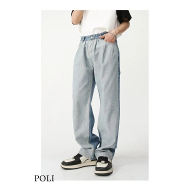 Quần jean xanh POLI form rộng thoải mái - Giá 680.000₫, chất mềm, dáng thoáng