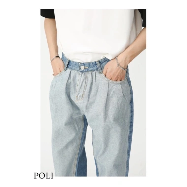 Quần jean xanh POLI form rộng thoải mái - Giá 680.000₫, chất mềm, dáng thoáng