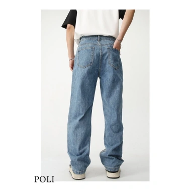 Quần jean xanh POLI form rộng thoải mái - Giá 680.000₫, chất mềm, dáng thoáng