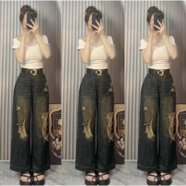 Quần jean xuông nấm khoá chước, chun sau dài 92-96cm - Giá sỉ 180k, giảm còn 144k