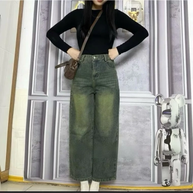 Quần jean xuông nấm khoá chước, chun sau dài 92-96cm - Giá sỉ 180k, giảm còn 144k