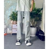 Quần Jeans Baggy Nam Ống Rộng Cạp Cao Wash Xanh Rêu Rách QJ955 Cotton Dáng Suông