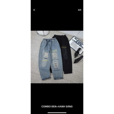 Quần Jeans Baggy Thêu 3 Màu Giá Sỉ 129k Giá Gốc 163.830 Ảnh Thực 5