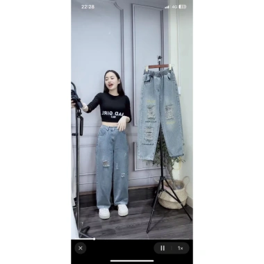 Quần Jeans Baggy Thêu 3 Màu Giá Sỉ 129k Giá Gốc 163.830 Ảnh Thực 10